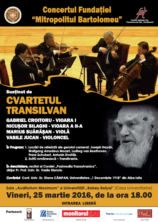 Concertul anual al Fundației „Mitropolitul Bartolomeu”