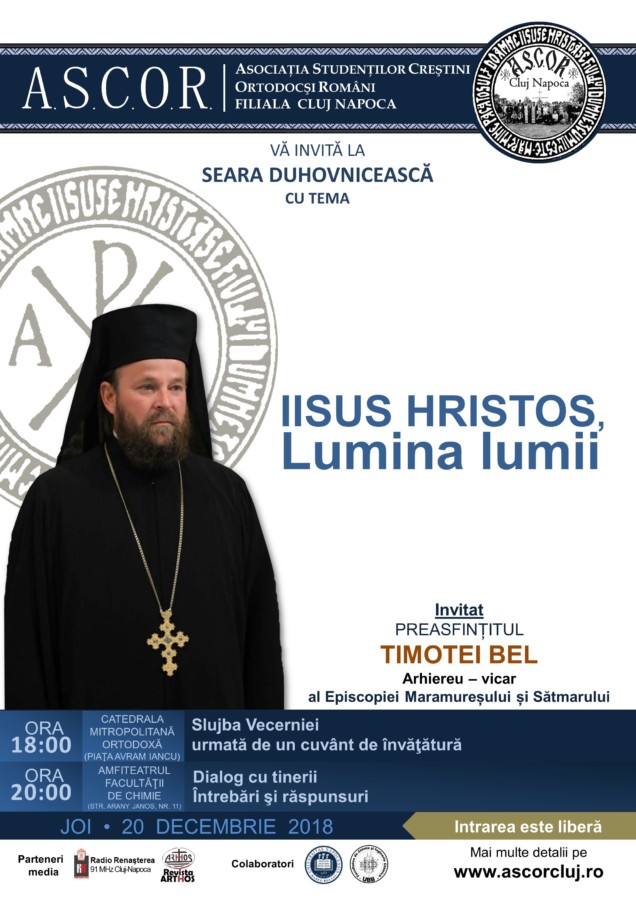 Iisus Hristos, Lumina lumii - PS Timotei Bel - Seară duhovnicească A.S.C.O.R. Cluj