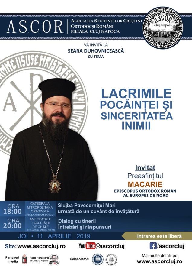 Lacrimile pocăinței și sinceritatea inimii - Preasfințitul Macarie - A cincea seară duhovnicească A.S.C.O.R. Cluj