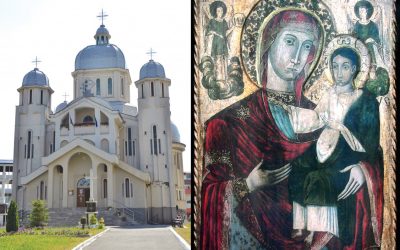 Icoana Maicii Domnului de la Mănăstirea Dragomireşti, la hramul bisericii „Sf. Arh. Mihail şi Gavriil” din Baia Mare
