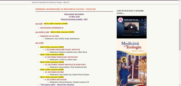 Despre provocările medicale și teologice, în contextul marilor epidemii, la Seminarul de Medicină și Teologie, ediția a XIX-a