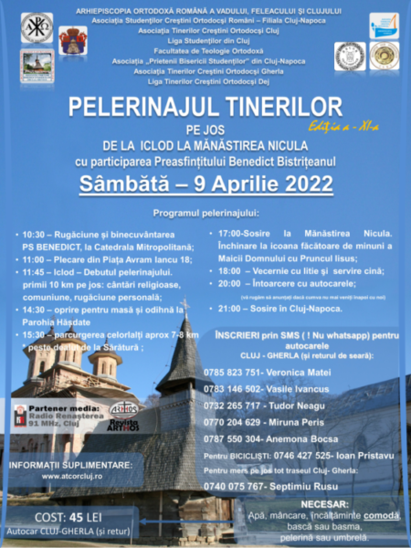 Ediția a XI-a a Pelerinajului pe jos de la ICLOD la Mănăstirea NICULA – 2022