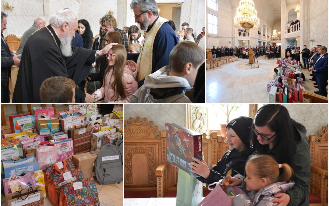 172 de copii ucraineni, refugiați la Cluj-Napoca, au primit daruri și au fost binecuvântați de Mitropolitul Andrei