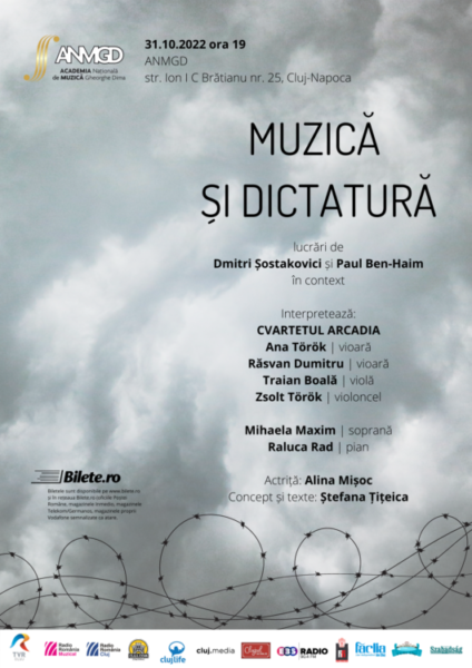Spectacol AMÂNAT - Muzică și dictatură – lucrări de Dmitri Șostakovici și Paul Ben-Haim în context