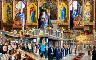 Binecuvântarea lucrărilor efectuate până în prezent la noua biserică din Nușeni