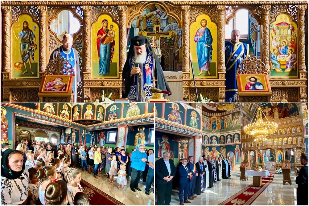 Binecuvântarea lucrărilor efectuate până în prezent la noua biserică din Nușeni