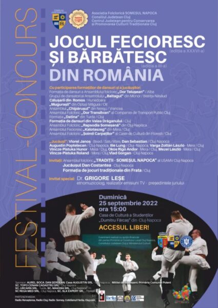 Festivalul-concurs „Jocul Fecioresc și Bărbătesc din România”, la Cluj-Napoca