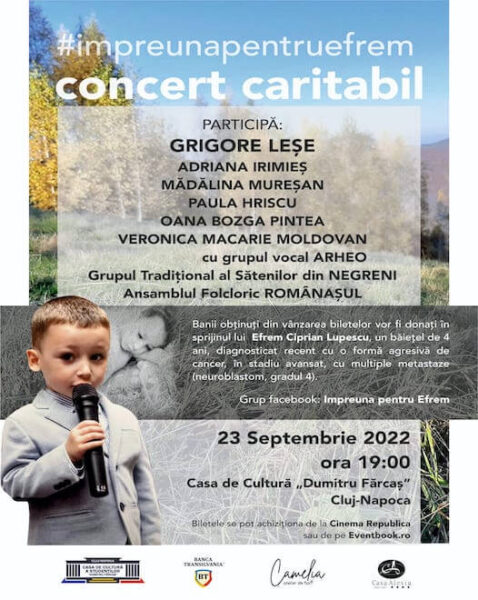 Concert caritabil susținut de Grigore Leșe la Cluj-Napoca | Împreună pentru Efrem