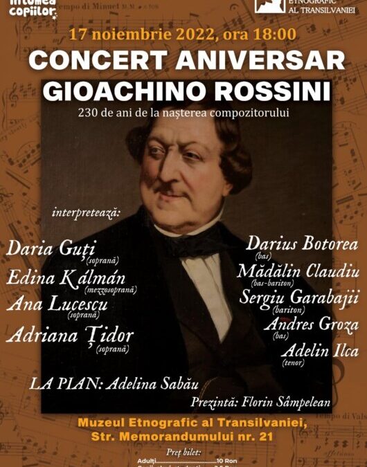Concert aniversar Gioachino Rossini, 230 de ani de la nașterea compozitorului