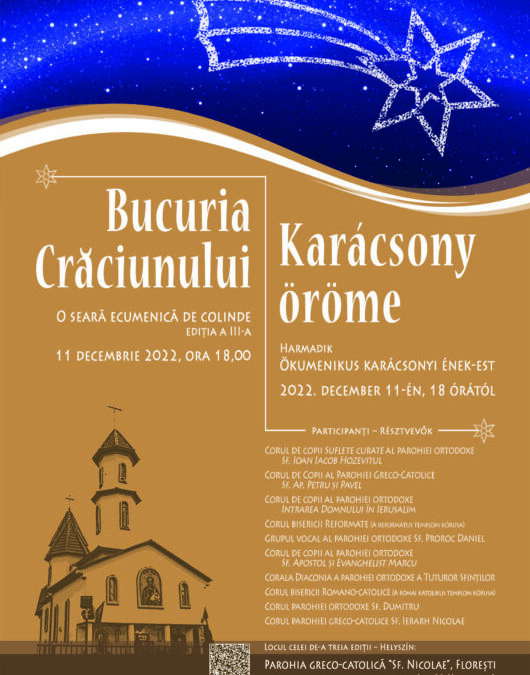 A treia ediție a Festivalului Ecumenic de colinde „Bucuria Crăciunului” | Florești, jud. Cluj
