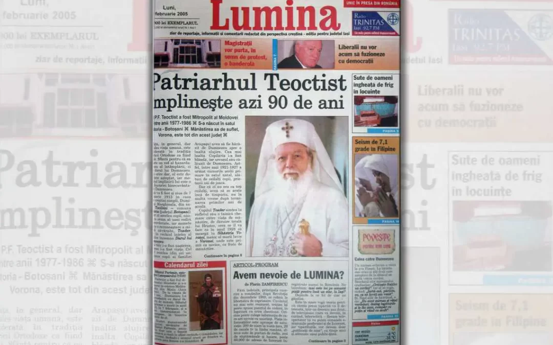 Ziarul Lumina, cotidianul Patriarhiei Române: 18 ani de la prima apariție