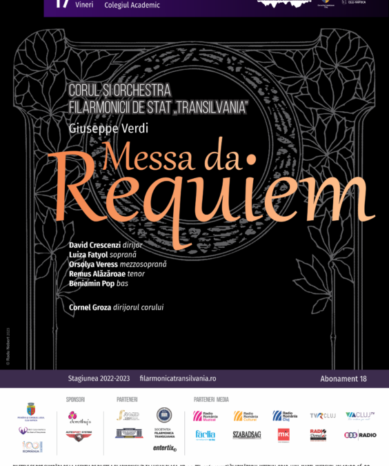 Recviemul de Verdi, concert vocal-simfonic de excepție la Filarmonica de Stat „Transilvania”