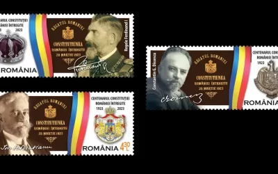 Romfilatelia a emis trei timbre cu ocazia împlinirii a 100 de ani de la adoptarea Constituției României Mari