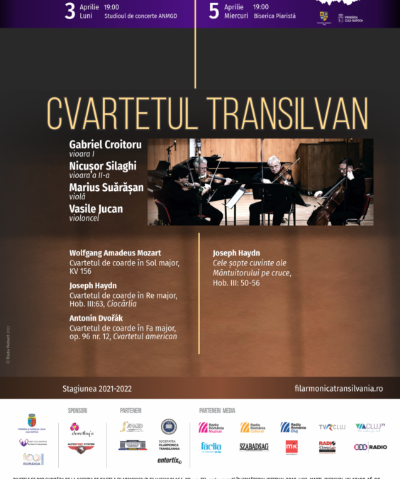Recital cameral susținut de Cvartetul Transilvan | Academia de Muzică „Gheorghe Dima” din Cluj-Napoca