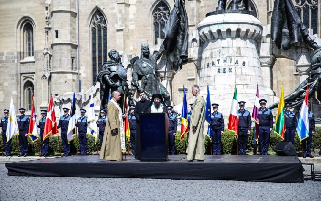 Ziua Independenţei de Stat a României, Ziua Victoriei Coaliţiei Naţiunilor Unite în cel de-al Doilea Război Mondial și Ziua Europei, marcate la Cluj-Napoca