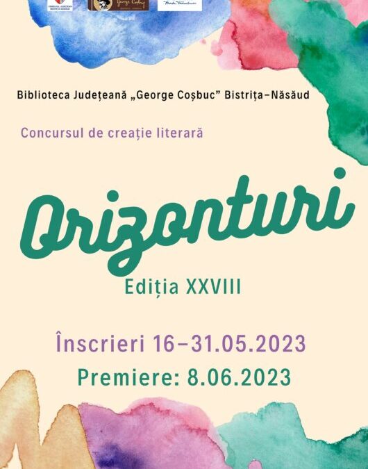 Concurs de creaţie literară „ORIZONTURI” la Biblioteca Judeţeană „George Coşbuc” Bistrița-Năsăud