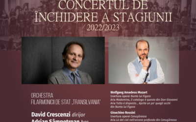 Uverturi și arii celebre în concertul de închidere a stagiunii 2022/2023 al Filarmonicii de Stat „Transilvania”