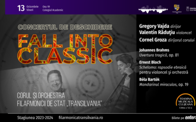 Concertul de deschidere a Toamnei Muzicale Clujene va avea loc vineri, 13 octombrie 2023