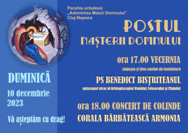 Concert de colinde susținut de Corala „Armonia” la Biserica „Adormirea Maicii Domnului” din Cluj-Napoca