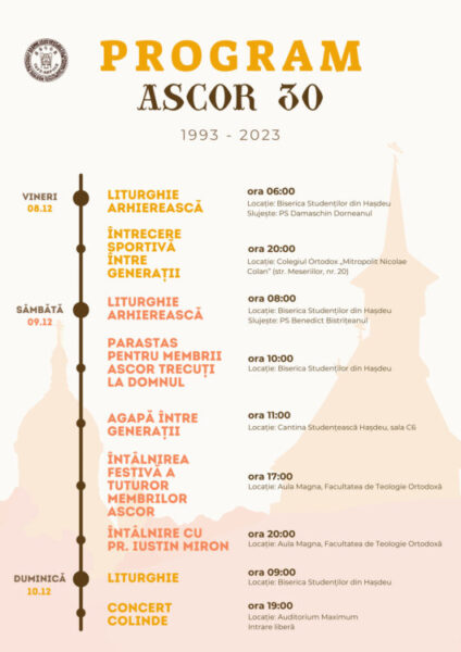 Evenimente organizate cu ocazia împlinirii a 30 de ani de ASCOR la Cluj