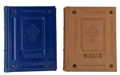 Biblia Bartolomeu Anania copertată în piele naturală, disponibilă la Tipografia Cărților Bisericești