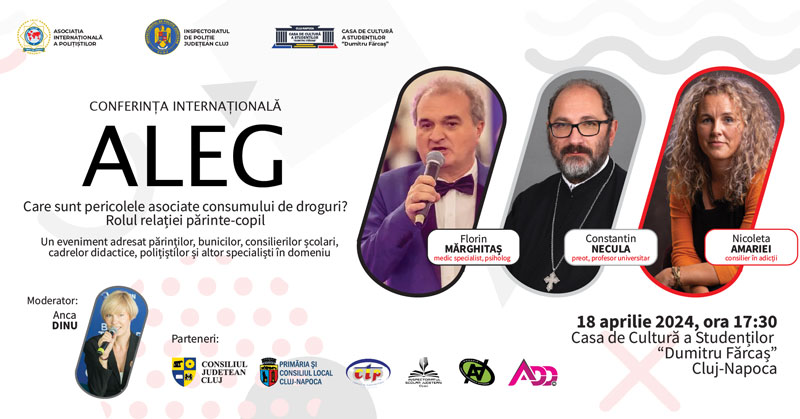Părintele Constantin Necula, invitat principal al conferinței despre pericolele consumului de droguri, la Cluj-Napoca