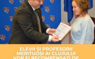 Elevii și profesorii merituoși ai Clujului vor fi recompensați de Consiliul Județean